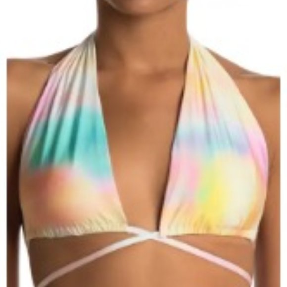 Bond-eye printed multiway S bikini top and NWT XS bottoms set in Champagne - Picture 4 of 7